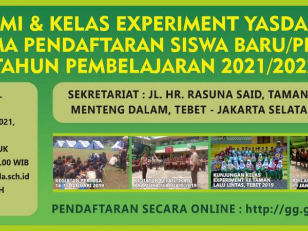 MENERIMA PESERTA DIDIK BARU EXPERIMENT & MI YASDA 2021-2022